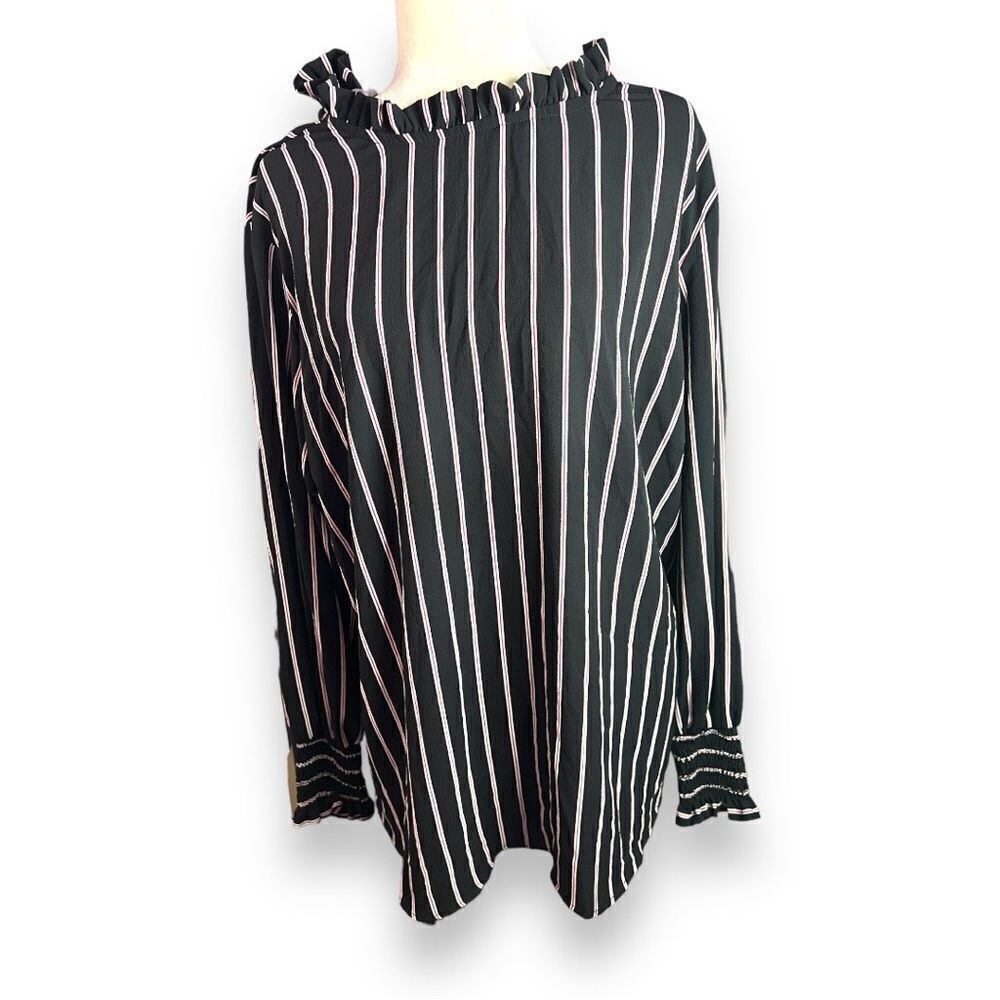 Lilian Long Sleeve Striped Blouse Plus Size